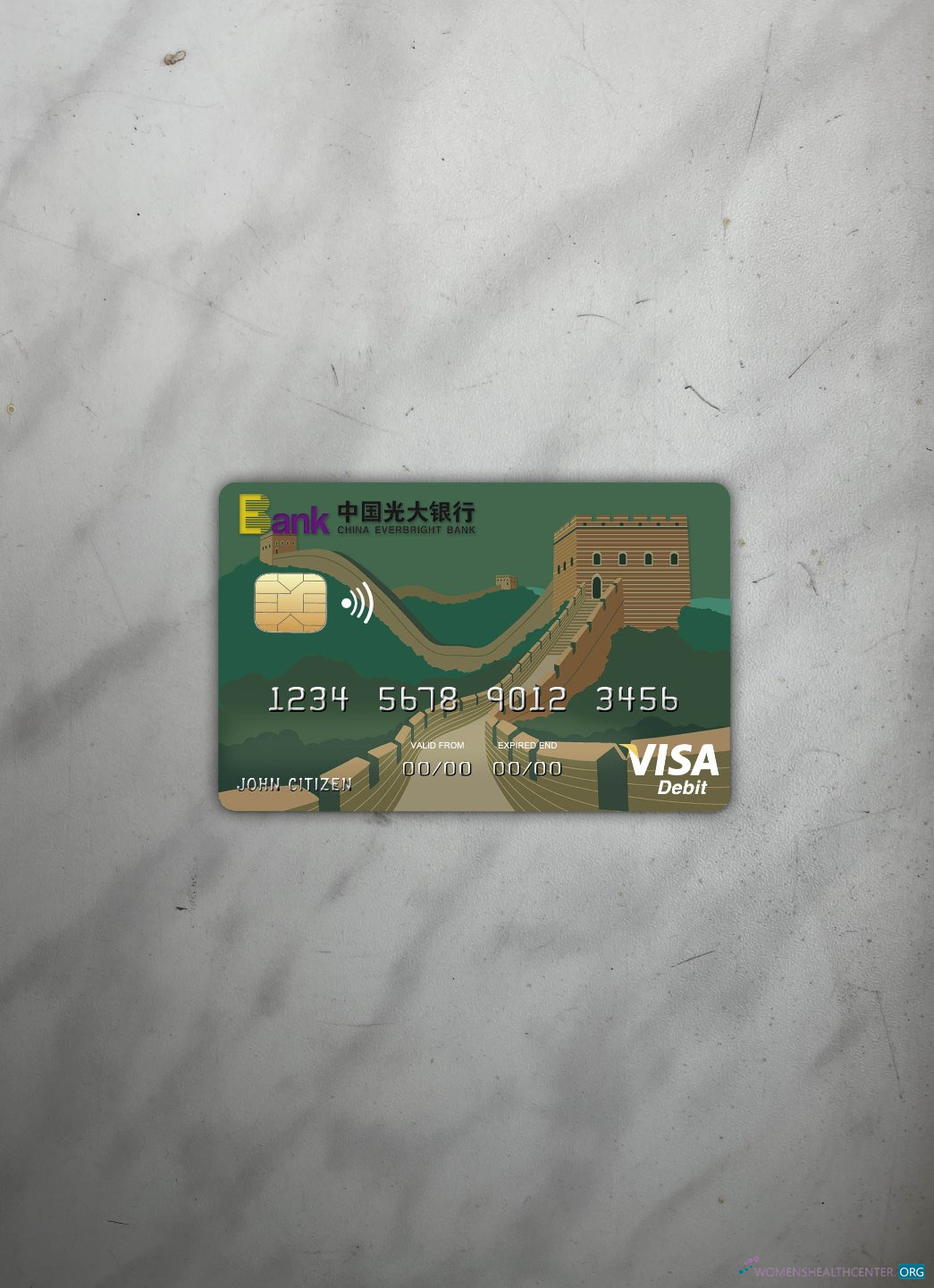 Download China Everbright bank visa card photolook front Photoshop template